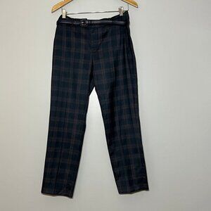 MNG Plaid Suit Pants Flat Front Tapered Leg w/ a Crease (Without Belt)
